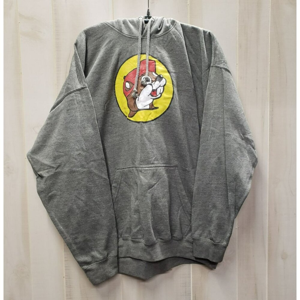 Buc-ees Bucees Gray Logo Hoodie, Adult 2X, Cotton Poly Blend, Pocket Sweatshirt